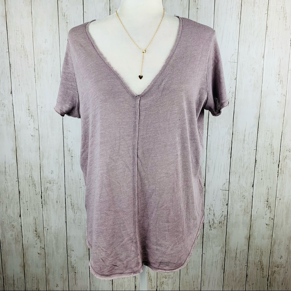 🔥PST🔥URBAN OUTFITTERS WEAREVER V-NECK TEE RELAXED SHIRT LAVENDER MEDIUM NWT - Picture 4 of 9